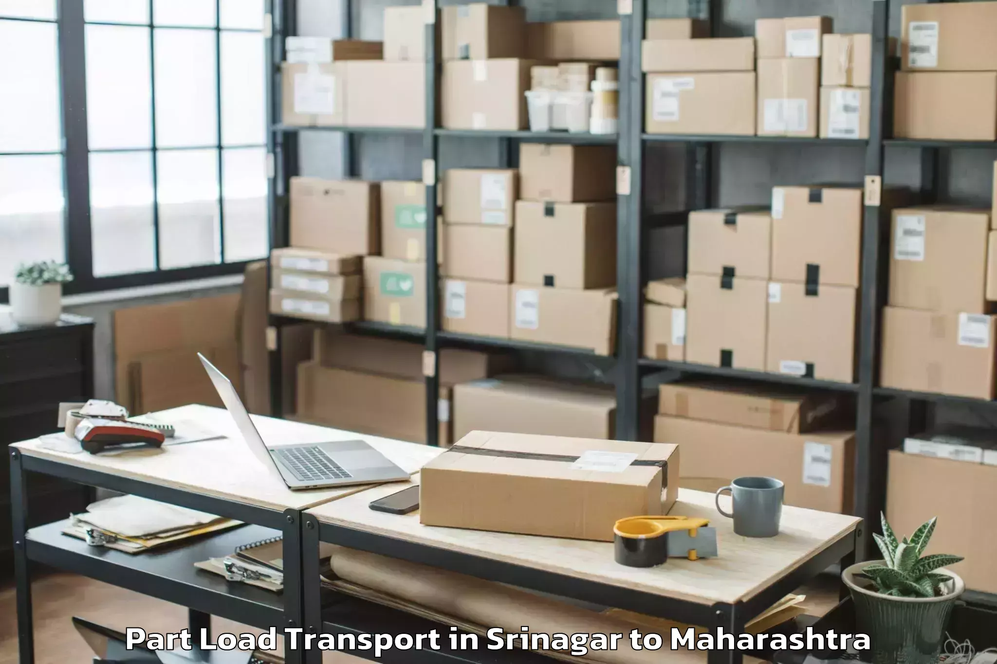 Reliable Srinagar to Inorbit Mall Vashi Part Load Transport